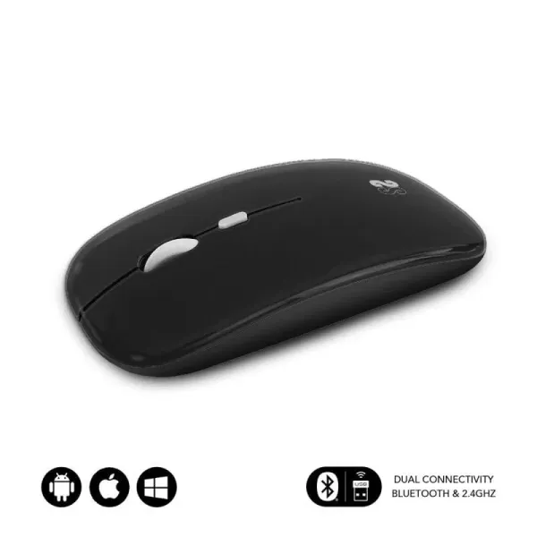 Subblim Dual Flat Ratón Óptico Inalámbrico 1600DPI Negro