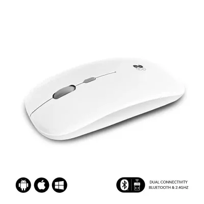Subblim Dual Flat Ratón Óptico Inalámbrico 1600DPI Blanco