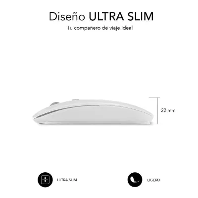 Subblim Dual Flat Ratón Óptico Inalámbrico 1600DPI Blanco