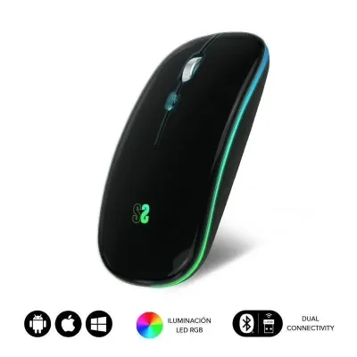 Subblim LED Dual Flat Mouse Ratón Óptico Inalámbrico RGB