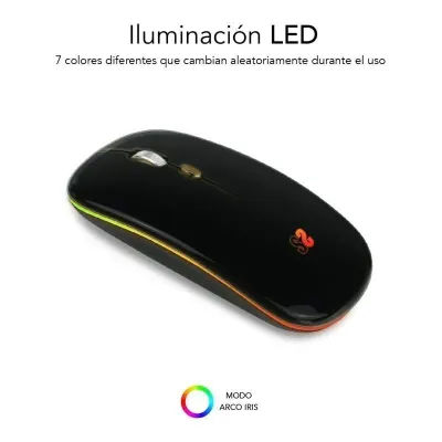 Subblim LED Dual Flat Mouse Ratón Óptico Inalámbrico RGB