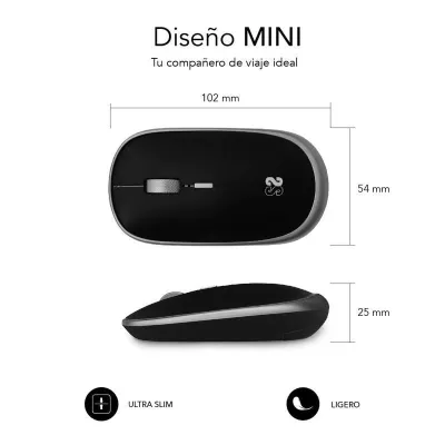 Subblim Wireless Mini Mouse Ratón Óptico Inalámbrico Negro