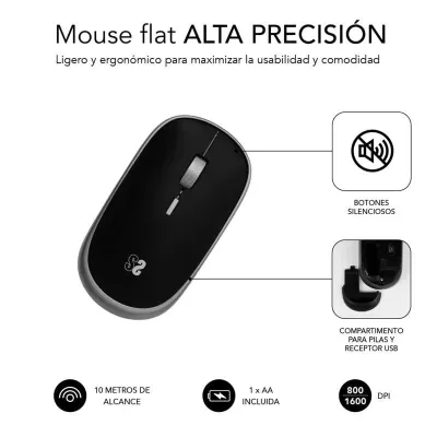Subblim Wireless Mini Mouse Ratón Óptico Inalámbrico Negro
