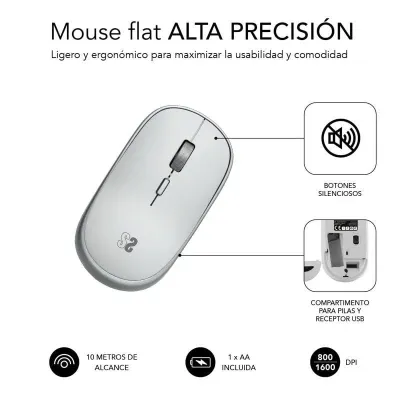 Subblim Wireless Mini Mouse Ratón Óptico Inalámbrico Blanco