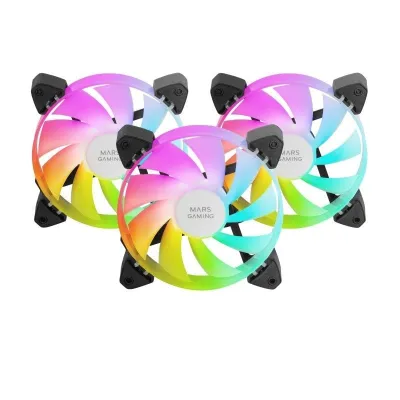 Mars Gaming MF-3A Kit 3x Ventiladores FDB 120mm ARGB Rainbow Mars Gaming MF-3A Kit 3x Ventiladores FDB 120mm ARGB Rainbow
