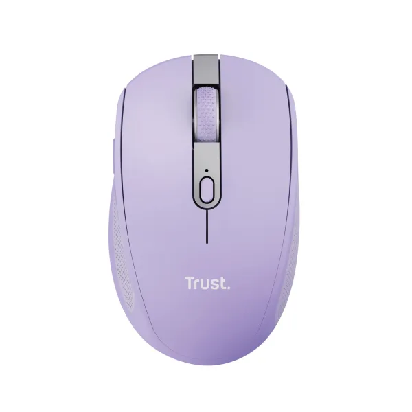 Trust Ozaa Compact Silet Multidevice Bluetooth Ratón inalámbrico, Morado de 6 botones/3200 DPI con batería