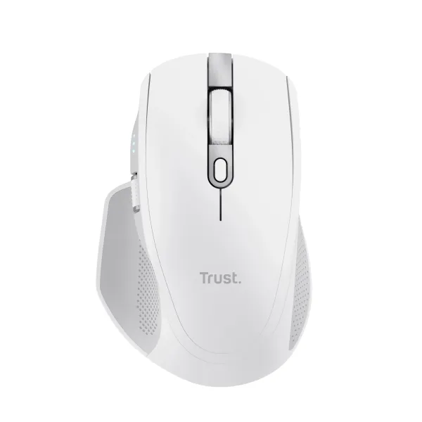 Trust Ozaa Bluetooth Recargable Ratón inalámbrico, Blanco de 6 botones/3200 DPI con batería