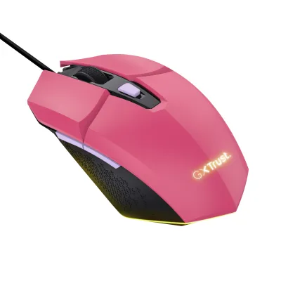 Trust GXT 109 Felox Ratón Gaming Iluminado USB 6400 DPI Rosa