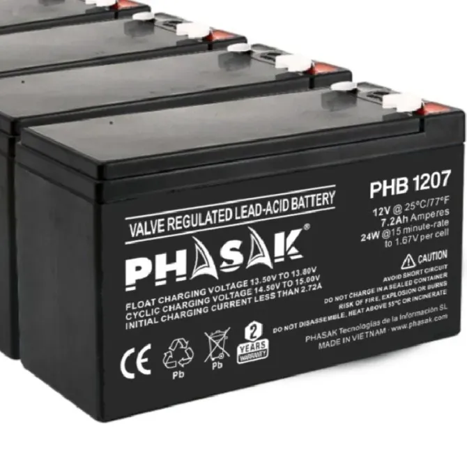 Phasak PHB 1207 Batería para SAI/UPS 7.2Ah 12V