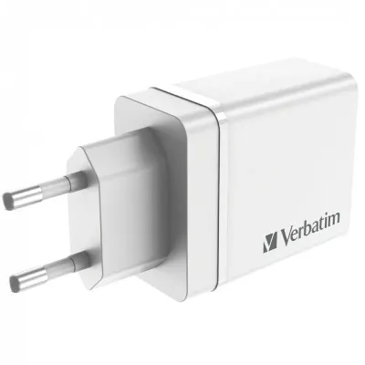 Cargador de Pared Verbatim CHR-30EU2/ 1xUSB Tipo-C/ 3xUSB/ 30W