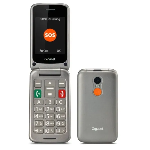 Gigaset GL590 Teléfono Móvil para Personas Mayores/ Plata Titanio