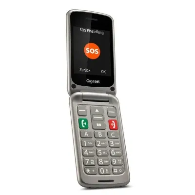 Gigaset GL590 Teléfono Móvil para Personas Mayores/ Plata
