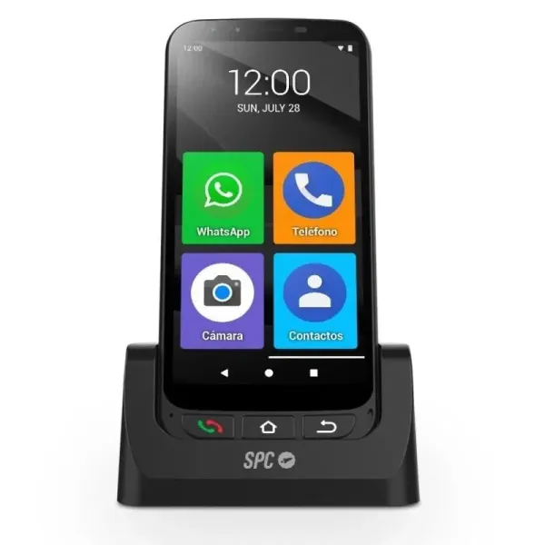 SPC Zeus 4G Pro Smartphone para Mayores 4/64GB con Botón SOS y Base de Carga Negro Libre