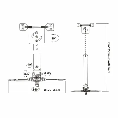 Aisens CP02TSRE-051 Soporte de Techo para TV Máx. Aisens CP02TSRE-051 Soporte de Techo para TV Máx.