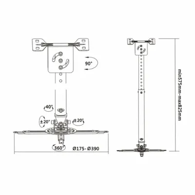 Aisens CP02TSRE-051 Soporte de Techo para TV Máx. Aisens CP02TSRE-051 Soporte de Techo para TV Máx.