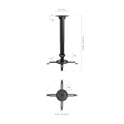 Aisens CP04TSRE-131 Soporte de Techo para Proyector VESA 320x320