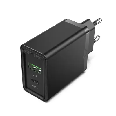 Vention FBBB0-EU Cargador de Pared 1xUSB Tipo-C 1xUSB 20W Negro