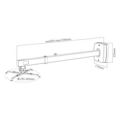 Approx APPSV03P Soporte de Pared para Proyector Máx 10Kg