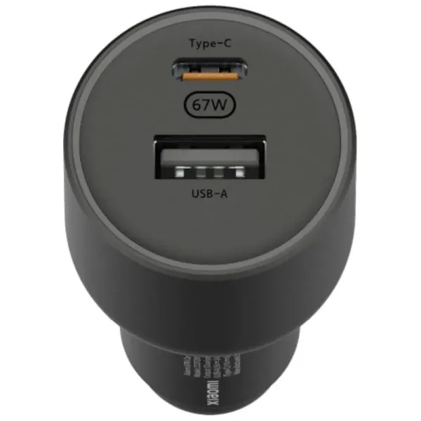 Xiaomi 67W Car Charger Cargador Coche 2x USB-C + Cable USB-C Negro 