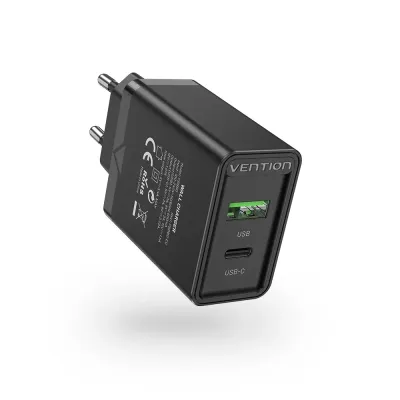 Vention FBBB0-EU Cargador de Pared 1xUSB Tipo-C 1xUSB 20W Negro