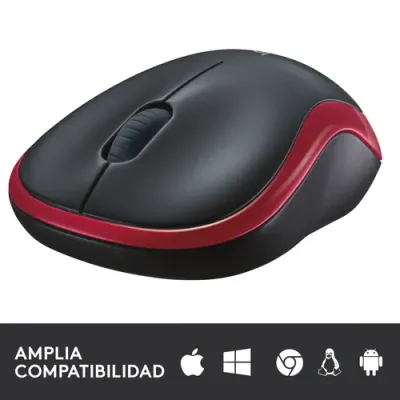 Logitech M185 Ratón Inalámbrico 1000 DPI Negro/Rojo Logitech M185 Ratón Inalámbrico 1000 DPI Negro/Rojo