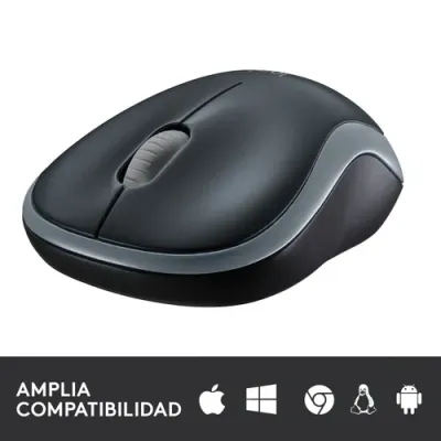 Logitech M185 Negro/Gris - Ratón inalámbrico mediano 1000 DPI Logitech M185 Negro/Gris - Ratón inalámbrico mediano 1000 DPI