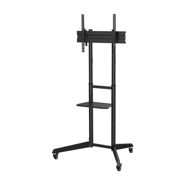 Aisens Soporte de Suelo ECO con Rueda Bandeja para DVD para Monitor/TV 50Kg de 37-70" Negro 