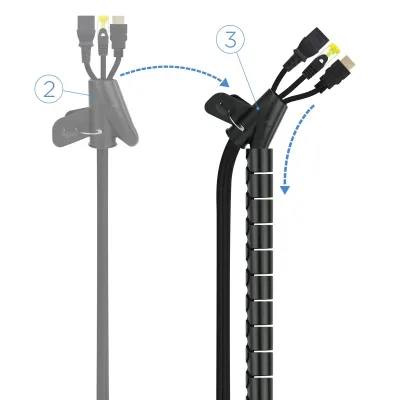 Nanocable Organizador de cables flexible 25 mm 1.0m, negro Nanocable Organizador de cables flexible 25 mm 1.0m, negro