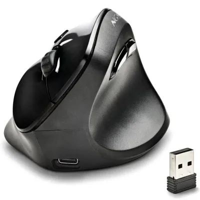 NGS EVO MOKSHA Ratón Vertical Inalámbrico 2400 DPI Negro