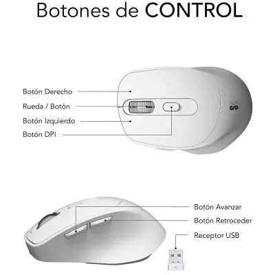 Subblim Comfort Ergo Dual Ratón Ergonómico Inalámbrico para Subblim Comfort Ergo Dual Ratón Ergonómico Inalámbrico para