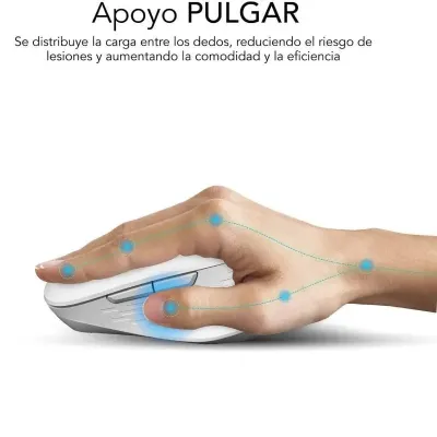 Subblim Curve Ergo Dual Ratón Ergonómico Inalámbrico Blanco