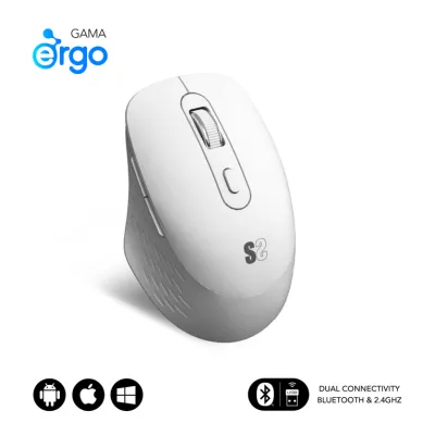 Subblim Curve Ergo Dual Ratón Ergonómico Inalámbrico Blanco