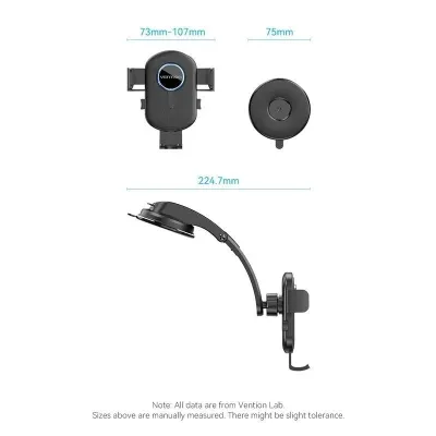 Vention KSCB0 Soporte de Smartphone para Coche Negro