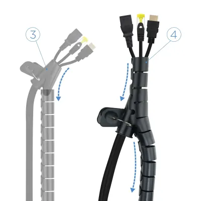 Nanocable Organizador de cables flexible 25 mm 1.0m, negro Nanocable Organizador de cables flexible 25 mm 1.0m, negro