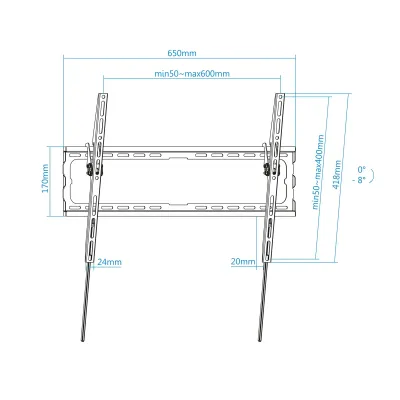 TooQ Soporte de Pared Inclinable para Monitor/TV 37"-80" VESA