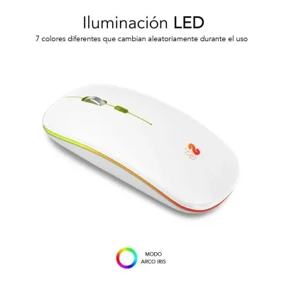 Subblim LED Dual Flat Mouse Ratón Óptico Inalámbrico RGB