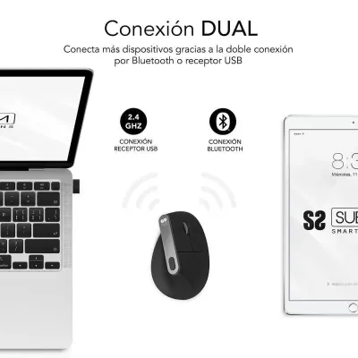 Ratón Ergonómico Inalámbrico por Bluetooth/ 2.4GHz Subblim Ratón Ergonómico Inalámbrico por Bluetooth/ 2.4GHz Subblim