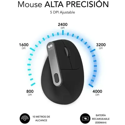 Ratón Ergonómico Inalámbrico por Bluetooth/ 2.4GHz Subblim Ratón Ergonómico Inalámbrico por Bluetooth/ 2.4GHz Subblim