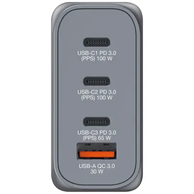 Verbatim GNC-100 Cargador GaN 100W Carga Rápida Gris