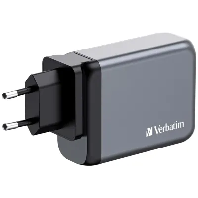 Verbatim GNC-100 Cargador GaN 100W Carga Rápida Gris
