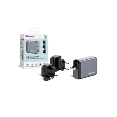 Verbatim GNC-100 Cargador GaN 100W Carga Rápida Gris