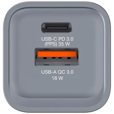 Verbatim GNC-35 Cargador GaN 35W Carga Rápida Gris
