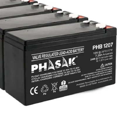 Phasak PHB 1207 Batería para SAI/UPS 7.2Ah 12V Phasak PHB 1207 Batería para SAI/UPS 7.2Ah 12V