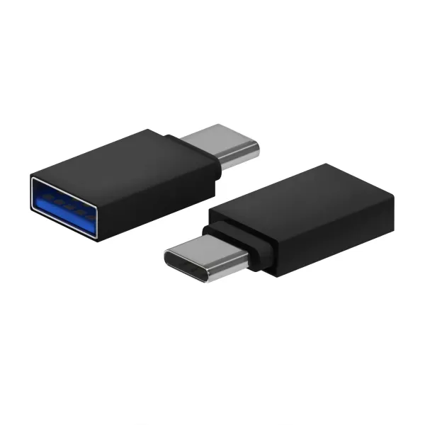 Aisens Mini Adaptador USB 3.2 a USB-C Hembra/Macho Aluminio Negro