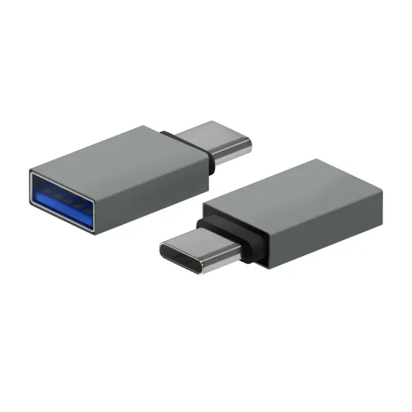 Aisens Mini Adaptador USB -C Macho a USB 3.2 Hembra Gris