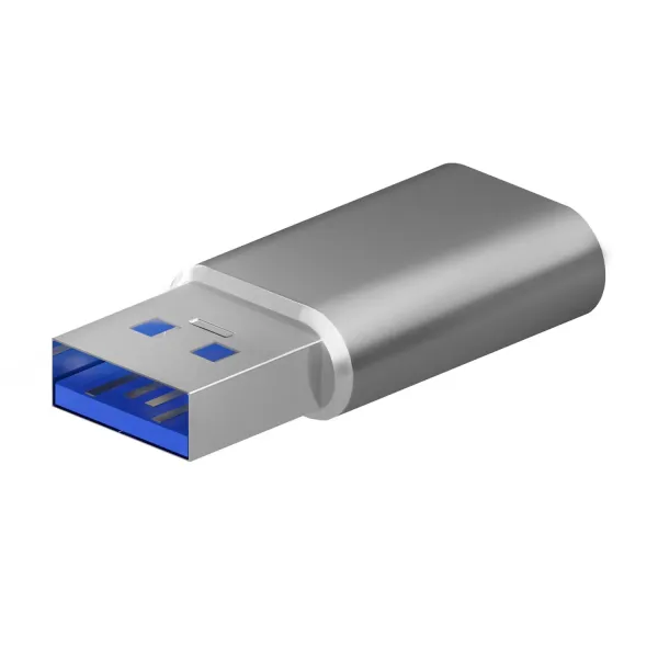 Aisens A108-0677 Mini Adaptador USB 3.2 Gen2 a USB 2.0 3A Gris