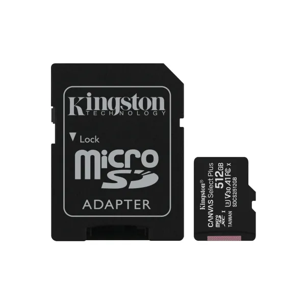 Kingston Canvas Select Plus MicroSDXC UHS-I 512GB Clase 10 + Adaptador SD