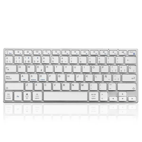 Teclado Compacto Inalámbrico por Bluetooth Subblim Advance Compact/ Plata