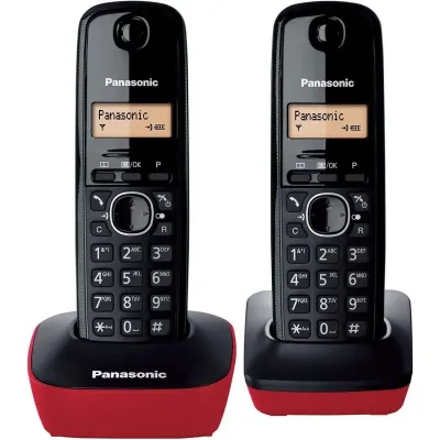 Panasonic KX-TG1612 Teléfono Inalámbrico DECT Duo Rojo