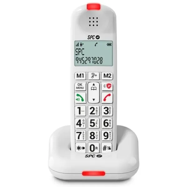 SPC Comfort Kairo Teléfono Fijo Inalámbrico para Mayores Compatible con Audífonos Blanco